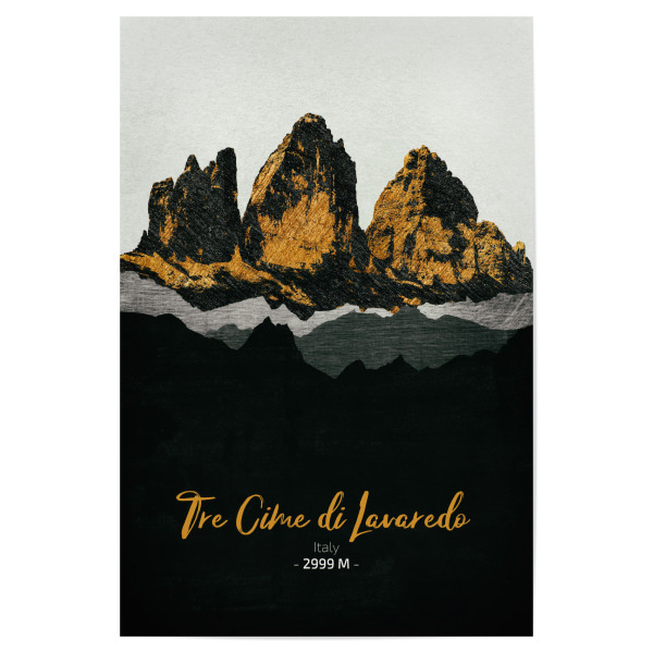 Poster "Die Drei Zinnen" artboxONE - Natur,Reise - Berge,Gebirge,Gipfel,Alpen,Natur,Landschaft,Italien