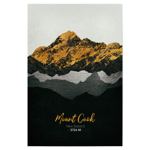 Poster 30x20 cm "Mount Cook" artboxONE - Natur,Reise - Berge,Gebirge,Gipfel,Natur,Landschaft,Neuseeland