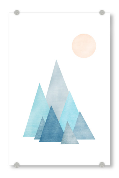 Acrylglasbild "Hiking" artboxONE - Natur,Abstrakt,Geometrie - Berge,Abstrakt,Skandinavisch,Nordisch,Geometrisch,Wanderlust,Minimalistisch