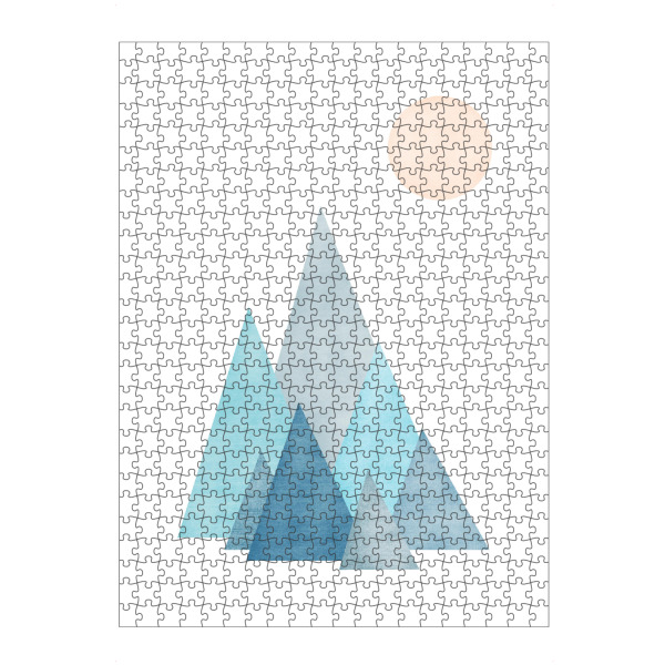 Puzzle Ravensburger "Hiking" artboxONE - Natur,Abstrakt,Geometrie - Berge,Abstrakt,Skandinavisch,Nordisch,Geometrisch,Wanderlust,Minimalistisch