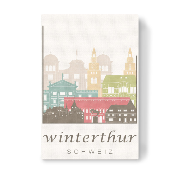 Leinwandbild "Winterthur skyline, pastel" artboxONE - Städte - Winterthur,Schweiz,Switzerland,Skyline,Cityscape,Travel