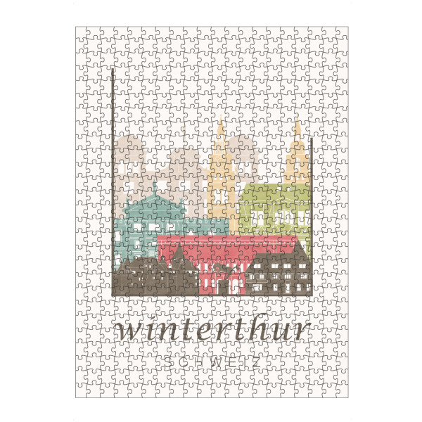 artboxONE Puzzle "Winterthur skyline, pastel" artboxONE - Städte - Winterthur,Schweiz,Switzerland,Skyline,Cityscape,Travel - Bild winterthur