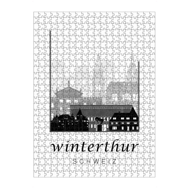 artboxONE Puzzle "Winterthur skyline, black & white" artboxONE - Städte,Schwarzweiß - Winterthur,Schweiz,Switzerland,Skyline,Cityscape,Travel