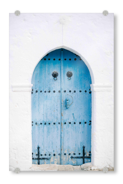 Acrylglasbild "Blue Vintage Door" artboxONE - Architektur - Tür,Eingang,Haus,Gebäude,Architektur