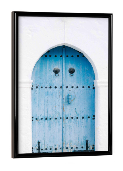 Poster mit schwarzem Rahmen "Blue Vintage Door" artboxONE - Architektur - Tür,Eingang,Haus,Gebäude,Architektur