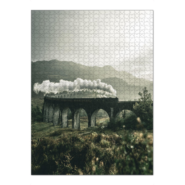 Puzzle Ravensburger "Express" artboxONE - Natur,Architektur - Hogwarts express,Bahn,Zug,Eisenbahn,Brücke,Gleise,Schienen - Bild hogwarts express