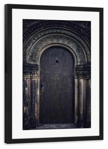Poster mit Rahmen schwarz "Old wooden Door" artboxONE - Architektur - Tür,Eingang,Architektur