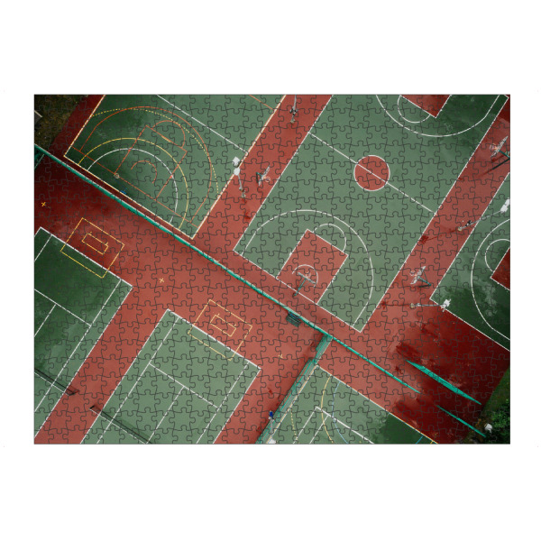 artboxONE Puzzle "Basketball" artboxONE - Sport - Sport,Basketball,Basketballplatz,Basketball platz,Drohne,Drohnenaufnahme - Bild sport