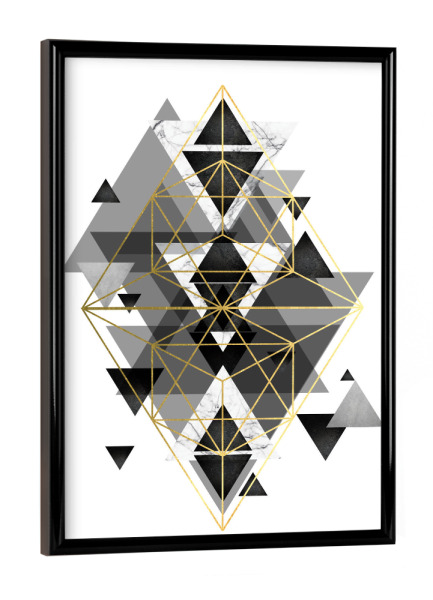 Poster mit schwarzem Rahmen "Geomatic Perfection" artboxONE - Abstrakt,Schwarzweiß,Geometrie