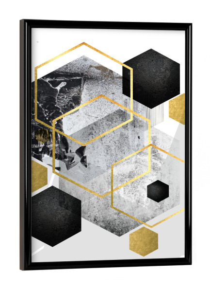 Poster mit schwarzem Rahmen "Scandi Abstract Geometric" artboxONE - Abstrakt,Schwarzweiß,Geometrie