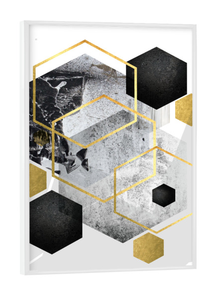 Poster mit weißem Rahmen "Scandi Abstract Geometric" artboxONE - Abstrakt,Schwarzweiß,Geometrie