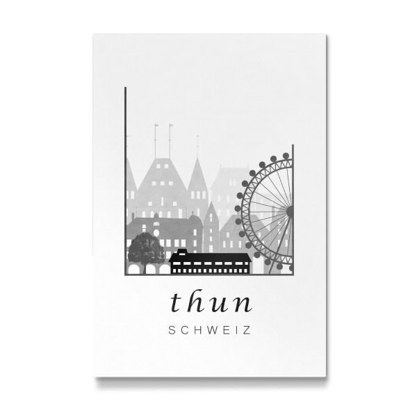 Galerie-Print "Thun skyline, black & white" 30x20 cm artboxONE