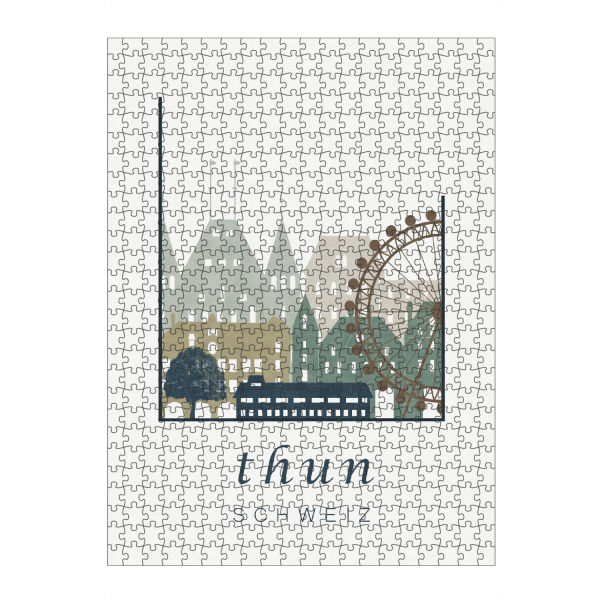artboxONE Puzzle "Thun skyline, light blue" artboxONE - Städte - Thun,Switzerland,Schweiz,Skyline - Bild thun