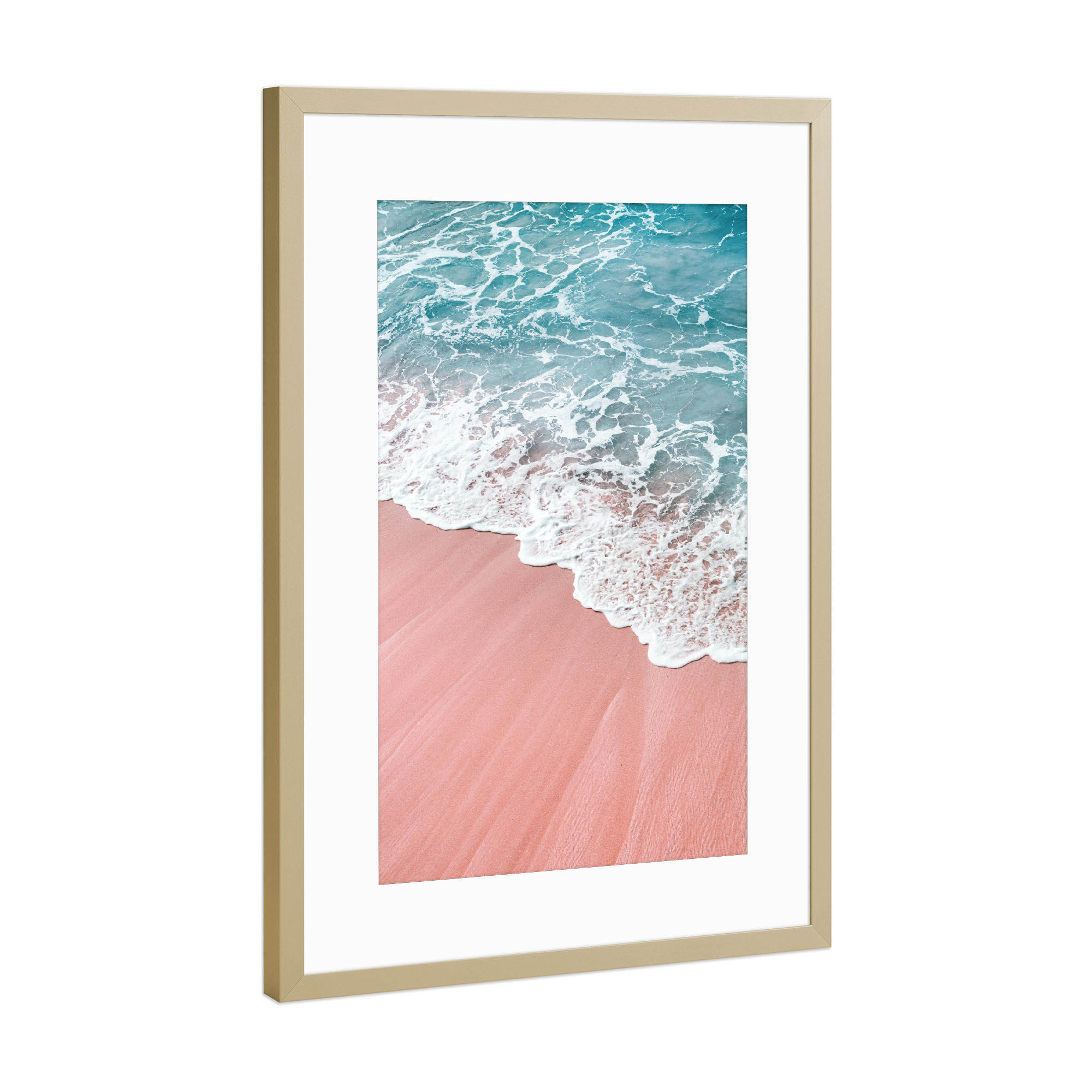 Poster mit Rahmen Gold "Ocean Love" artboxONE - Reise / Strand und Meer,Städte / Los Angeles