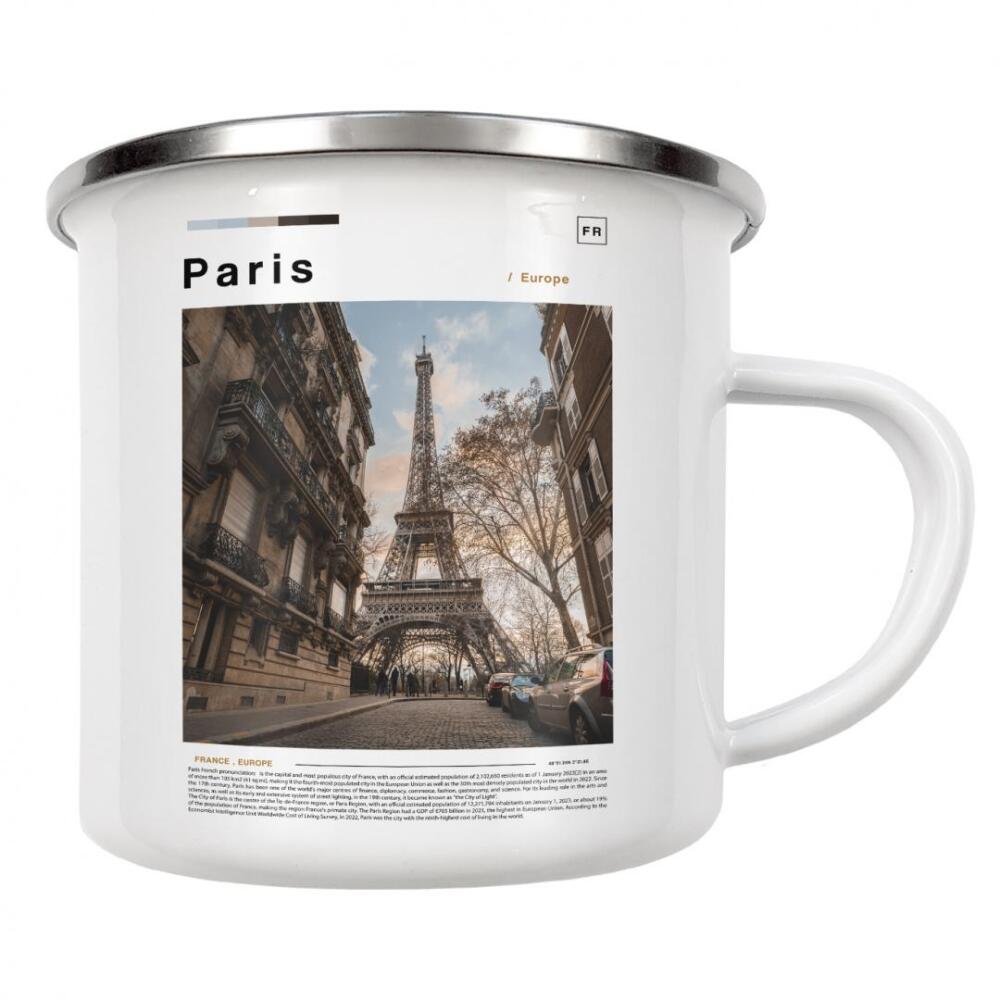 Emaille Tasse "Cover der Pariser Zeitung" artboxONE - Städte,Architektur