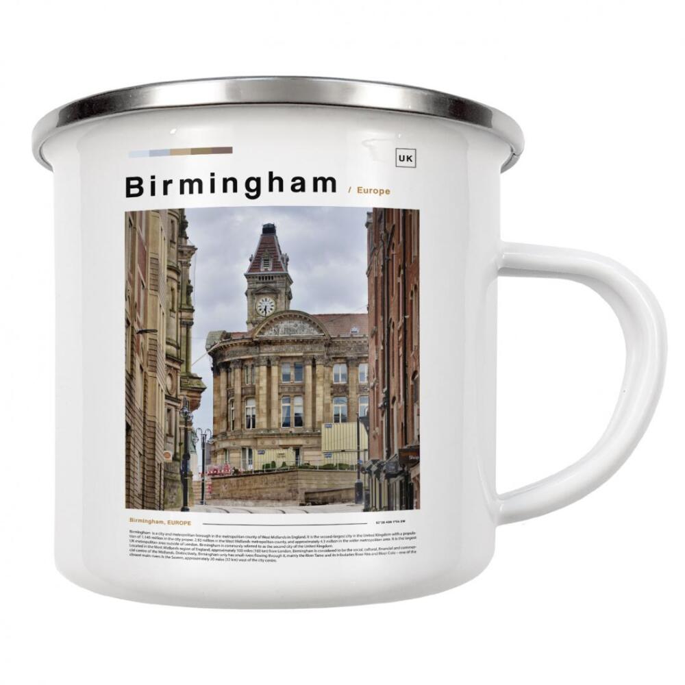 Emaille Tasse "Cover der Birminghamer Zeitung" artboxONE - Städte,Architektur