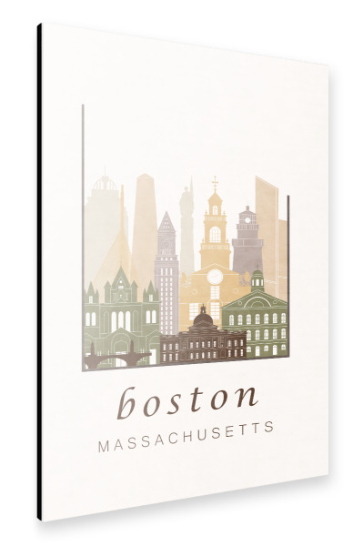 Alu-Dibond "Boston rustic skyline" 30x20 cm artboxONE