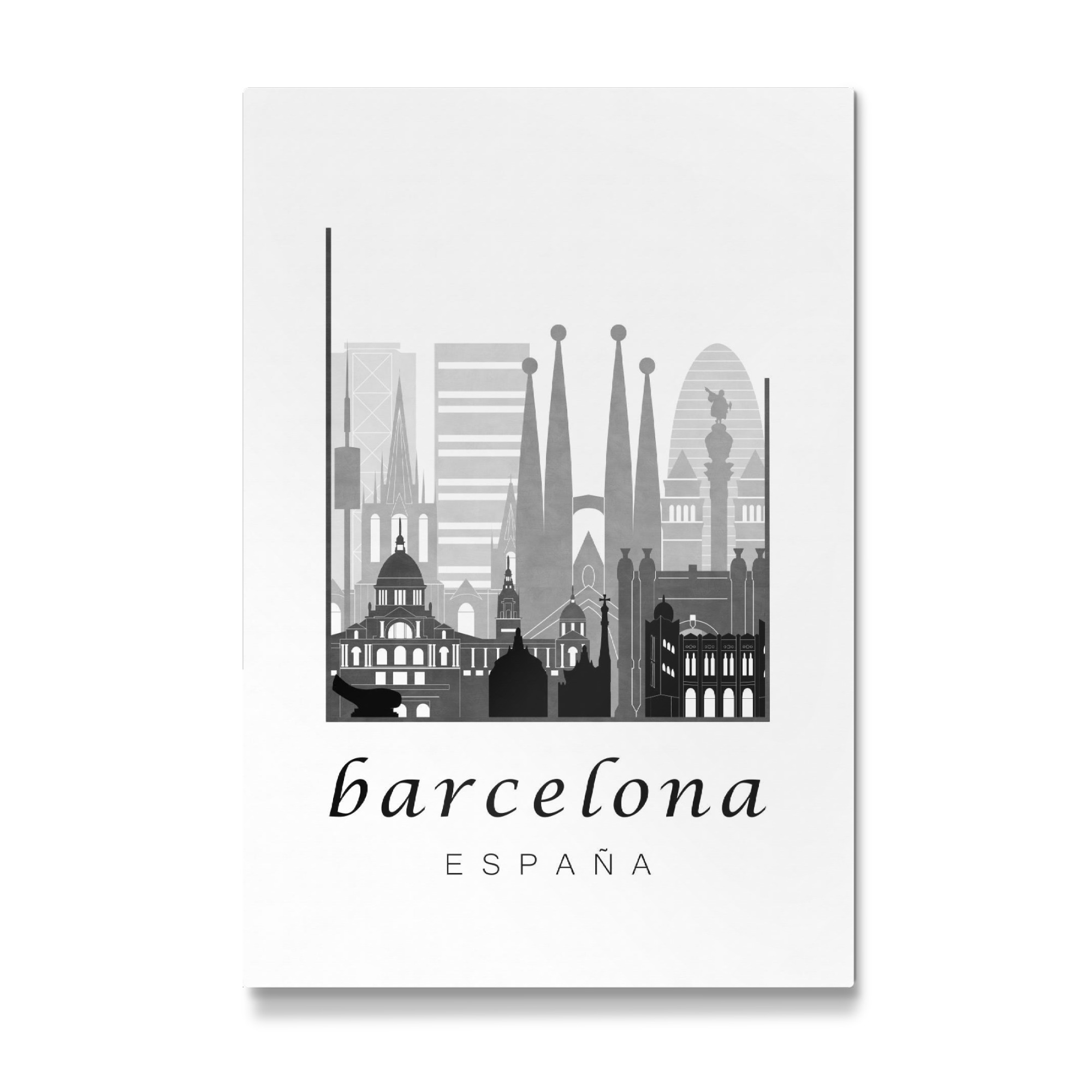 Galerie-Print "Barcelona skyline, black & white" 30x20 cm artboxONE