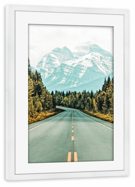 Poster mit Rahmen weiß "Road Trip-II" artboxONE - Städte,Reise