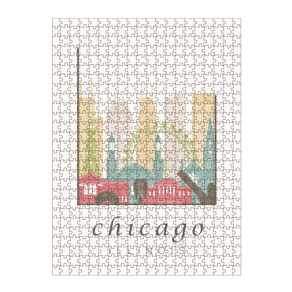 artboxONE Puzzle "Chicago pastel skyline" artboxONE - Städte / Chicago,Kartografie