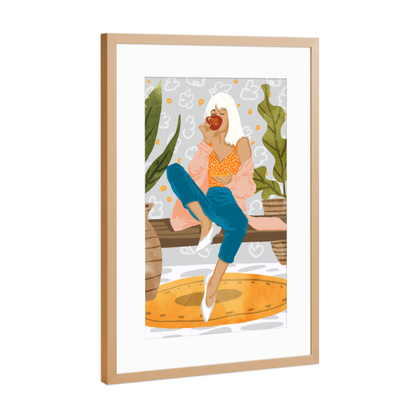 Poster mit Rahmen Kupfer "Boss Lady Painting" artboxONE - Menschen