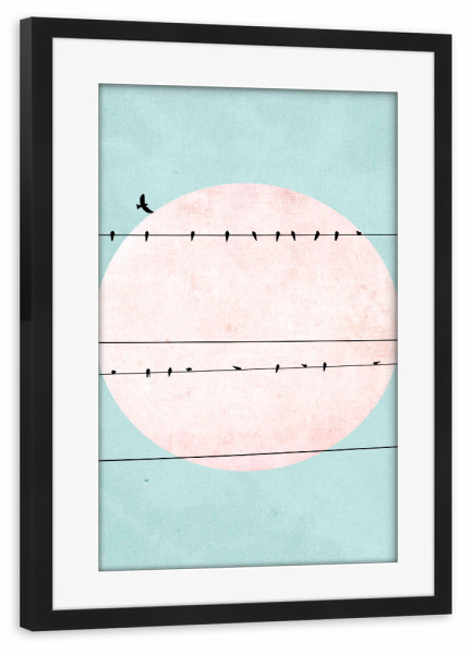 Poster mit Rahmen schwarz "Wire horizon" artboxONE - Natur,Tiere,Abstrakt