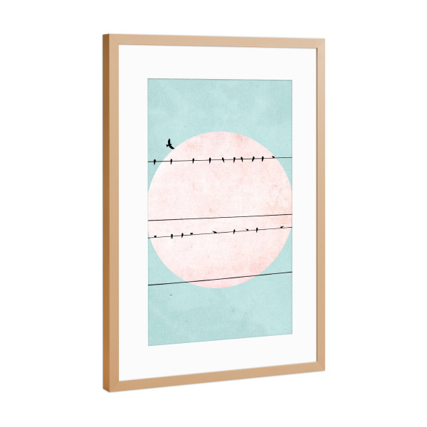 Poster mit Rahmen Kupfer "Wire horizon" artboxONE - Natur,Tiere,Abstrakt