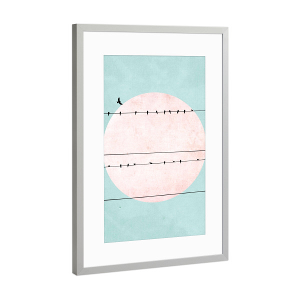 Poster mit Rahmen Silber "Wire horizon" artboxONE - Natur,Tiere,Abstrakt