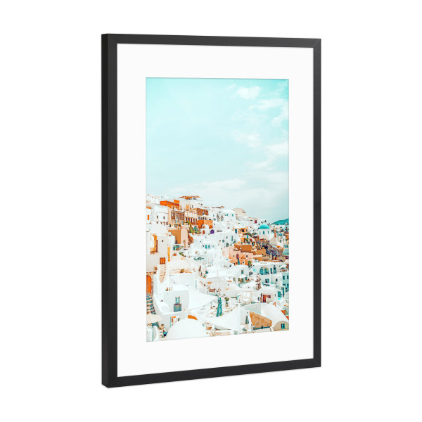 Poster mit Rahmen Schwarz (Metallic) "Travelers-II" artboxONE - Städte,Architektur