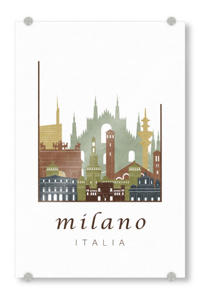 Acrylglasbild "Milan light brown skyline" artboxONE - Städte / Mailand - Milan,Milano,Mailand,Italy,Italia,Italien,Skyline,Cityscape,Travel