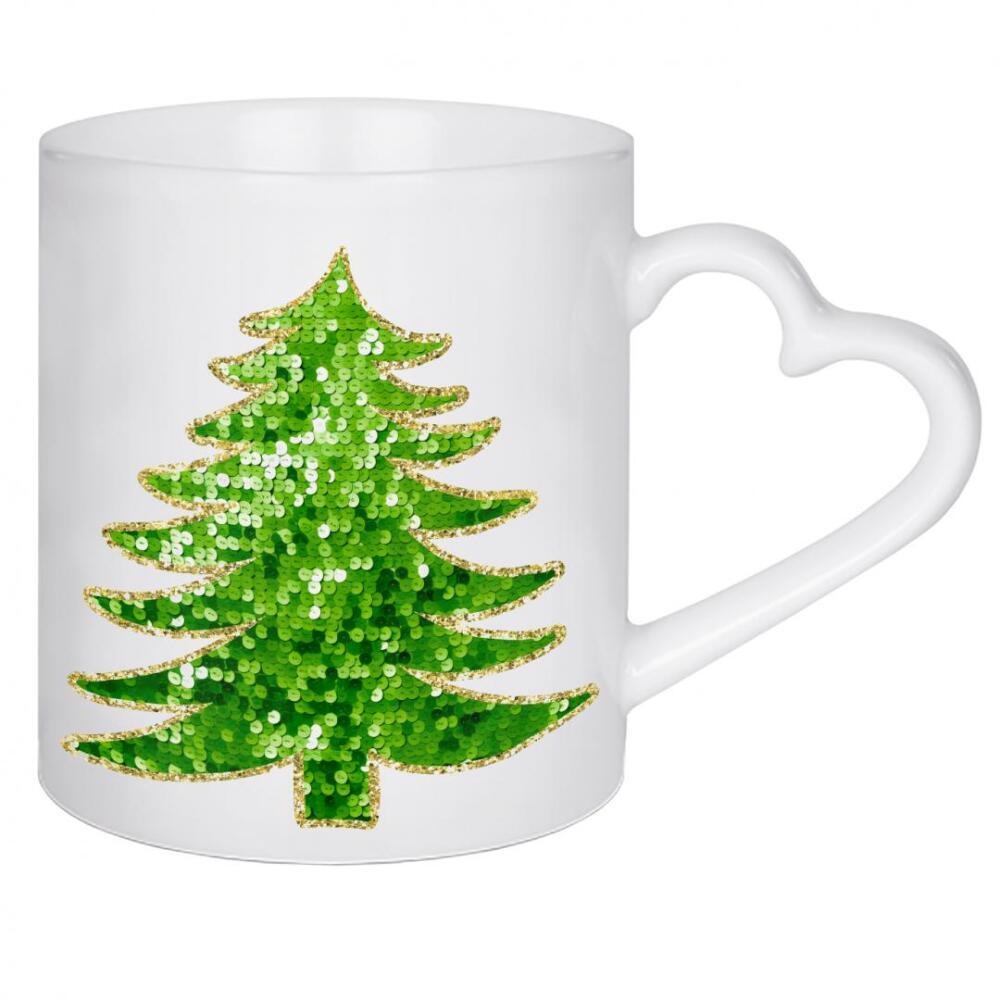Herztasse "Grüner Pailletten-Weihnachtsbaum" artboxONE - Abstrakt,Weihnachten