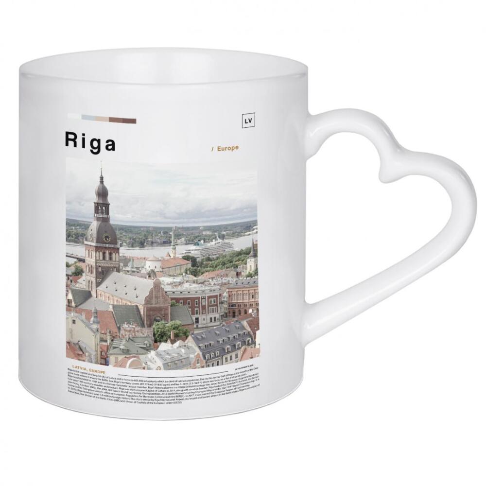 Herztasse "Cover der Rigaer Zeitung" artboxONE - Städte,Architektur