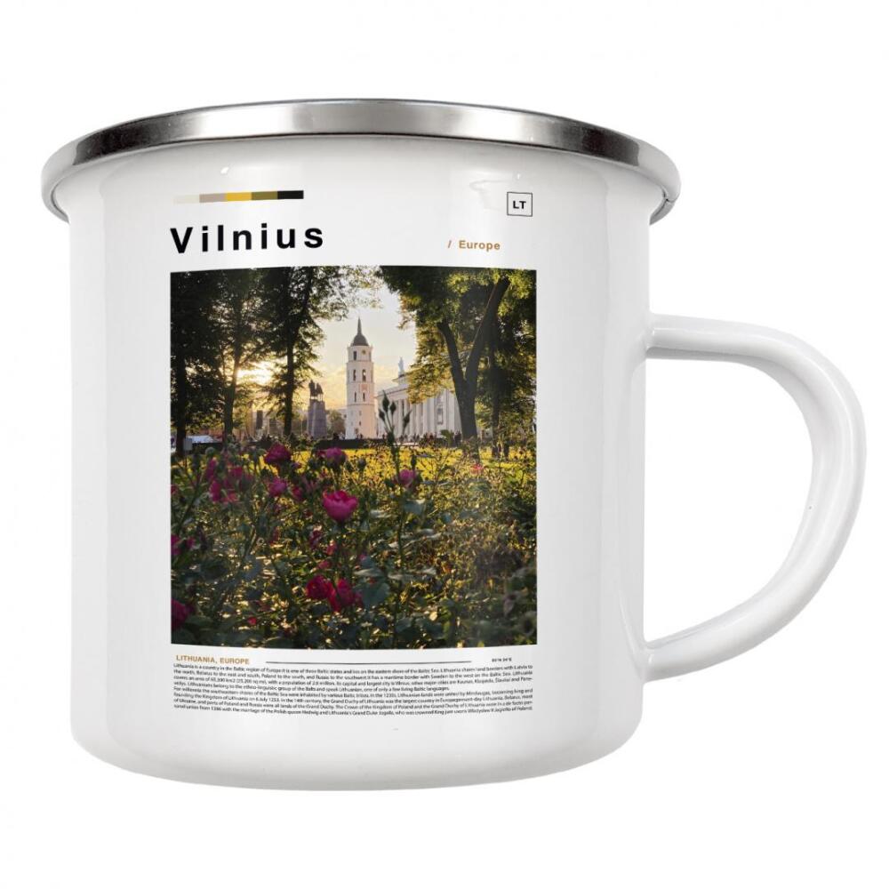 Emaille Tasse "Cover der Vilnius-Zeitung" artboxONE - Städte,Architektur