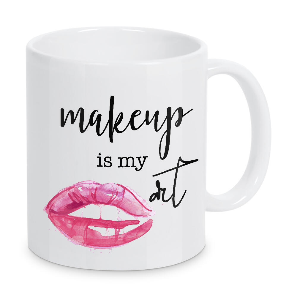 Tasse "Make-up ist meine Kunst" artboxONE - Typografie,Fashion - Lippen,Make-up,Kunst,Typo,Typografie