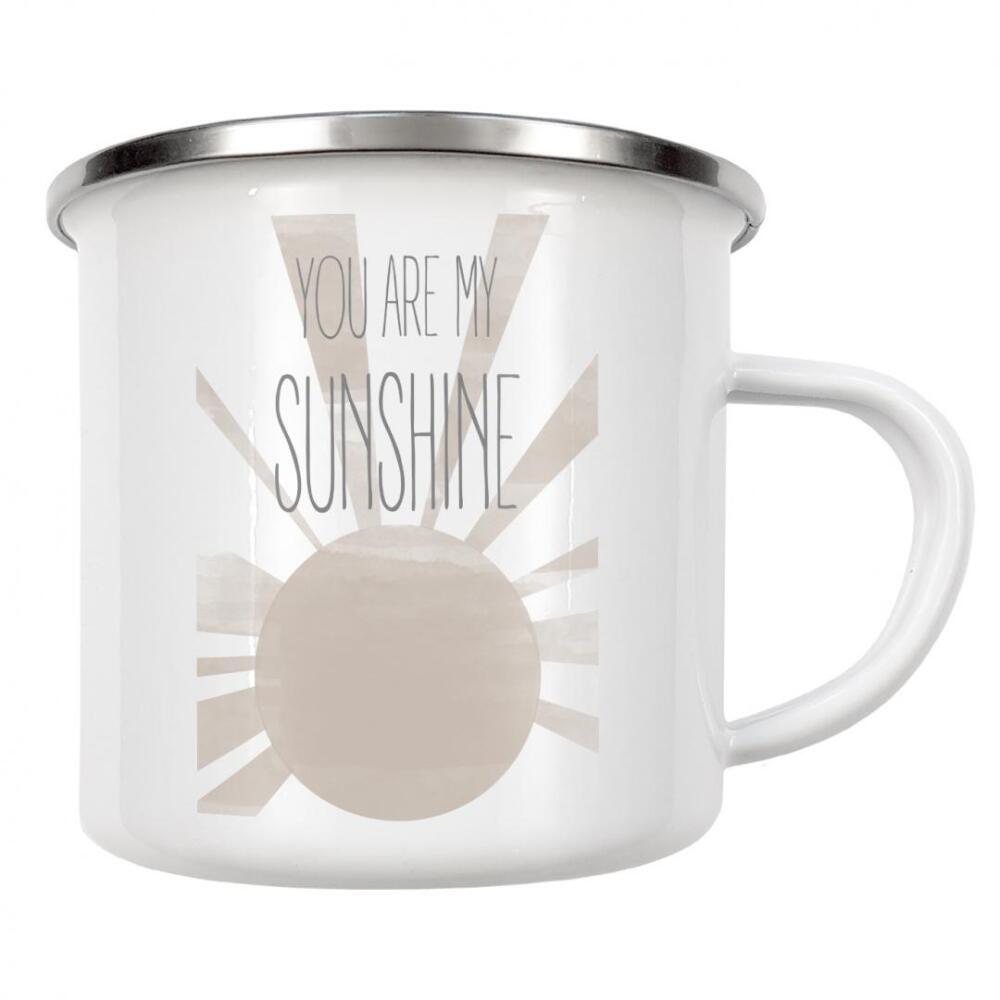 Emaille Tasse "Du bist mein Sonnenschein" artboxONE - Typografie,Für Kinder,Galaxy - Sonne,Sonnenschein