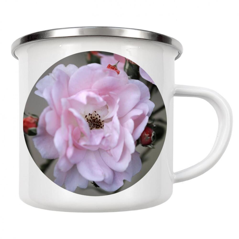 Emaille Tasse "Rose Weiß Rosa" artboxONE - Natur,Floral,Liebe