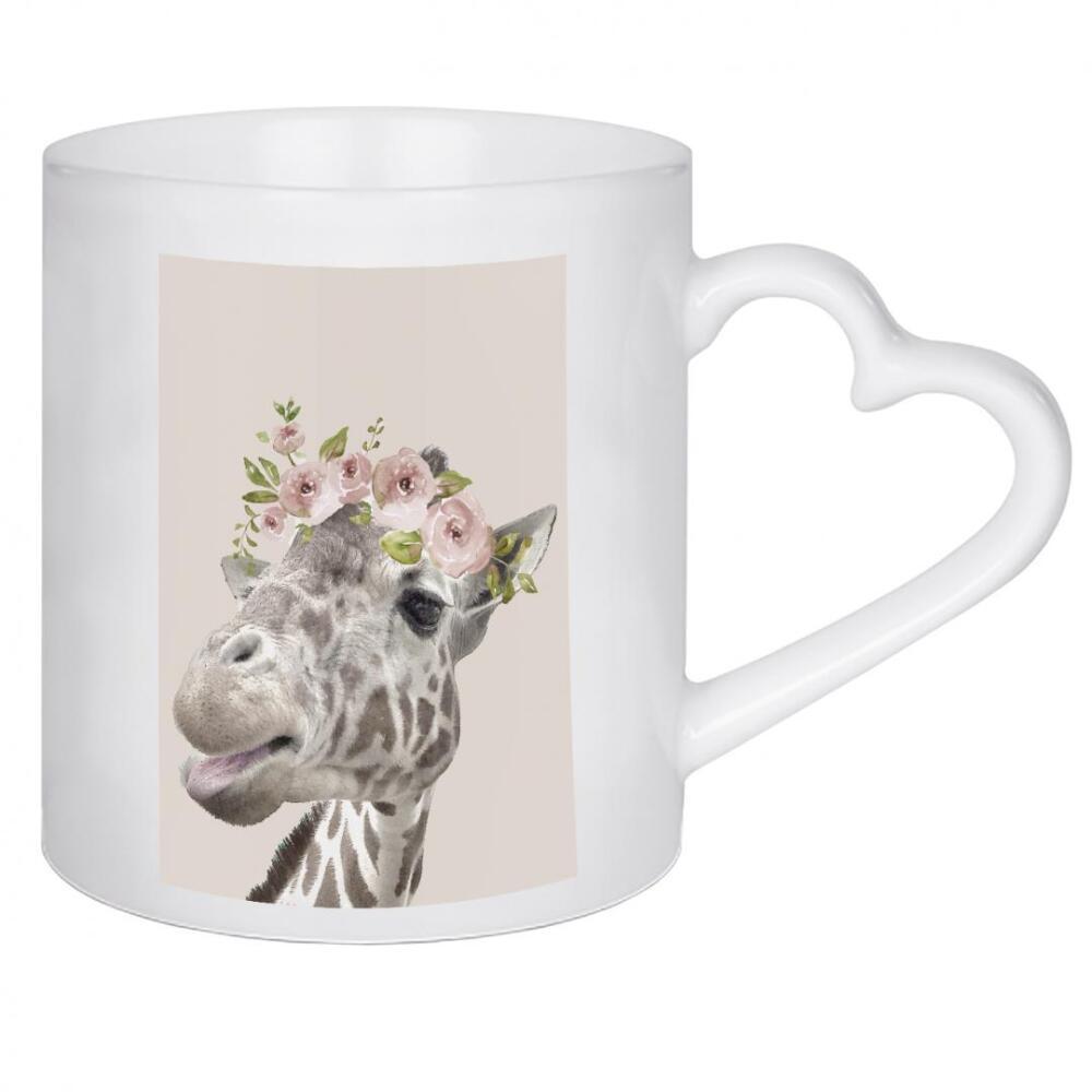 Herztasse "Peek A Boo Giraffe I" artboxONE - Floral,Tiere,Lustig - Giraffe,Albern,Blumen