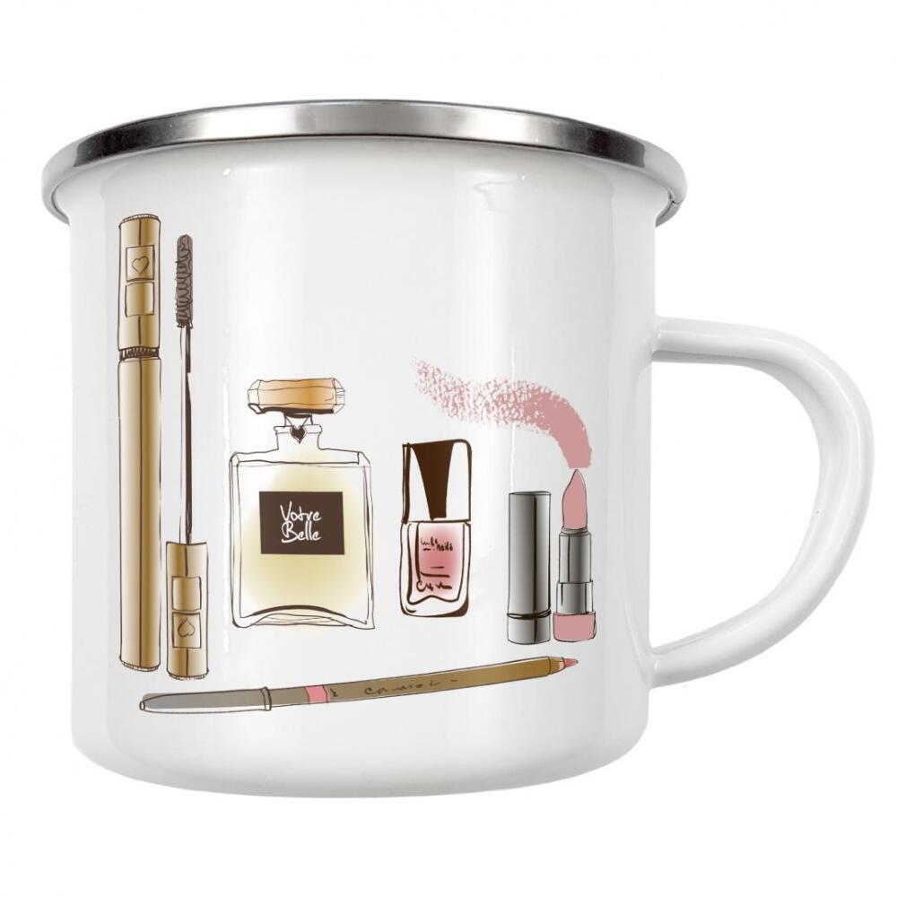 Emaille Tasse "Beauty Is Skin Deep Sequel" artboxONE - Fashion - Parfüm,Lippenstift,Nagellack,Mascara