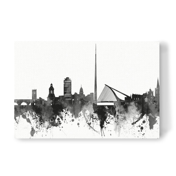 Leinwandbild "Dublin skyline black" artboxONE - Städte,Reise,Schwarzweiß,Architektur
