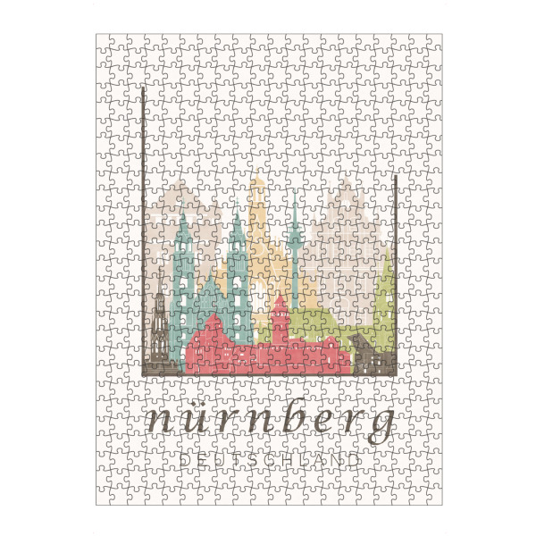 artboxONE Puzzle "Nuremberg skyline, pastel" artboxONE - Städte,Kartografie - Nuremberg,Nürnberg,Germany,Deutschland,Skyline,Cityscape,Travel