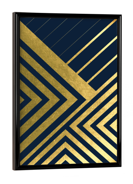 Poster mit schwarzem Rahmen "Bold Lines Indigo" artboxONE - Abstrakt,Geometrie