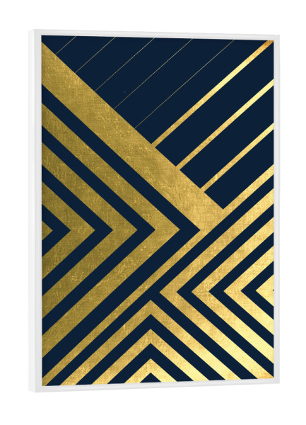 Poster mit weißem Rahmen "Bold Lines Indigo" artboxONE - Abstrakt,Geometrie