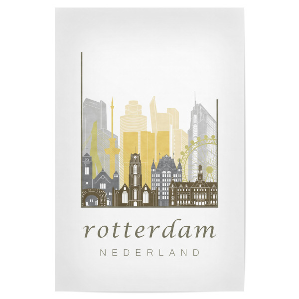 Poster 30x20 cm "Rotterdam desert skyline" artboxONE - Städte,Kartografie