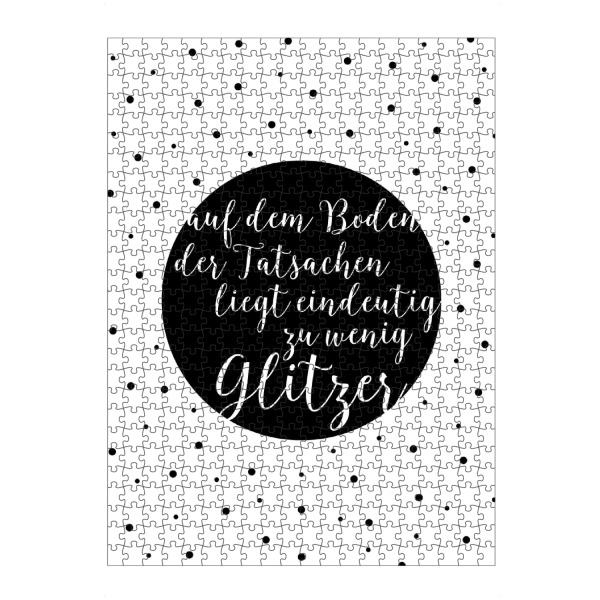 artboxONE Puzzle "Eindeutig zu wenig Glitzer" artboxONE - Typografie,Schwarzweiß,Lustig