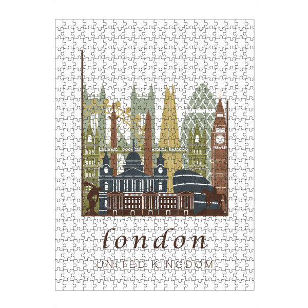 Puzzle Ravensburger "London light brown skyline" artboxONE - Städte / London,Kartografie - London,United kingdom,Uk,England,Skyline,Cityscape,Travel
