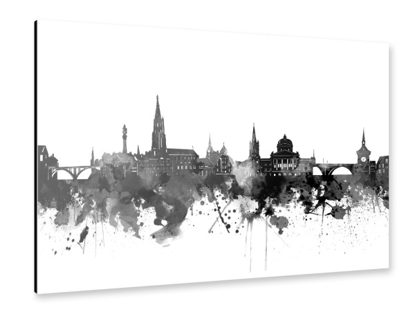 Alu-Dibond "Bern skyline black" 30x20 cm artboxONE