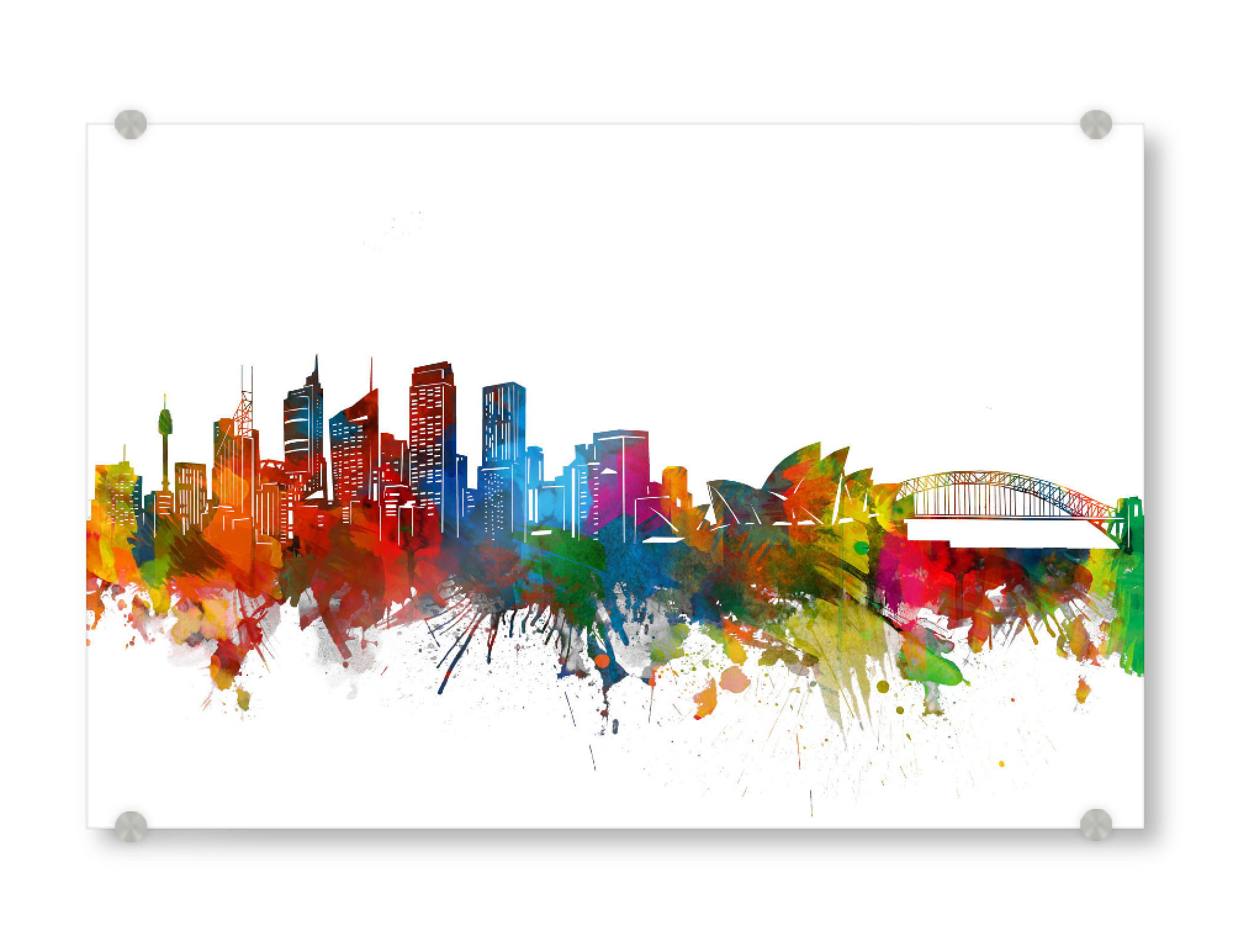 Acrylglasbild "Sydney skyline watercolor" artboxONE - Städte,Städte / Sydney