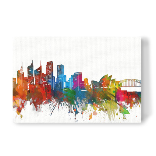 Sydney skyline watercolor