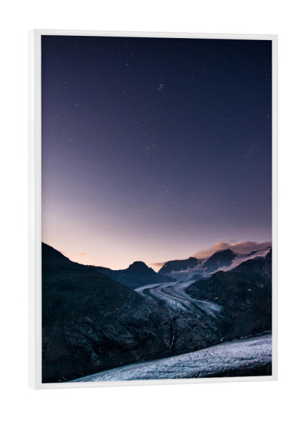 Poster mit weißem Rahmen "Pers glacier by night" artboxONE - Natur
