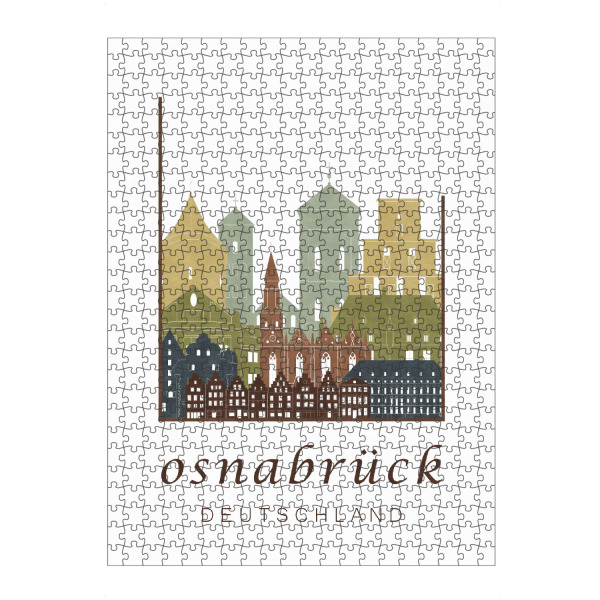 artboxONE Puzzle "Osnabrück light brown skyline" artboxONE - Städte,Kartografie - Osnabrück,Germany,Deutschland,Skyline,Cityscape,Travel,Osnabruck